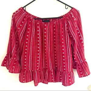 Off the shoulder blouse with bell sleeves